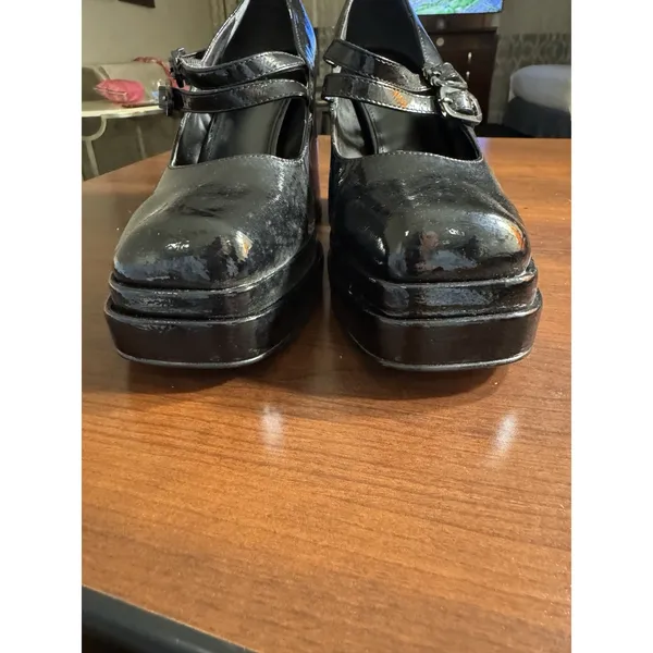 Sam Edelman Circus Pepper platform Heeled Patent Black Mary Jane pumps Size 9 - Image 5