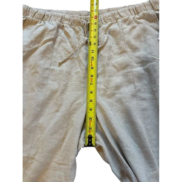 GAP NEW Pull On Wide Leg Linen Blend Pants Womens Size XL Beige - Image 8