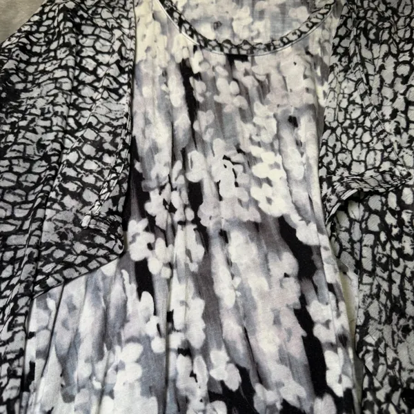 Simply Vera‎ Vera Wang Womens Size Large Tank Top Open Front Vest Black White - Image 12