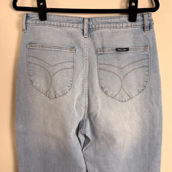 Rollas Eastcoast Flare Jeans Light Blue High Rise Flare Leg Denim Pants Size 31 - Image 11