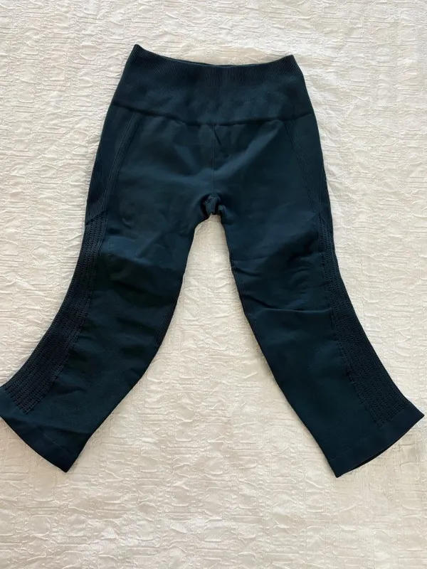 Lululemon Flow & Go Crop 17" High Rise Leggings Alberta Lake Teal XS 2 - Image 2