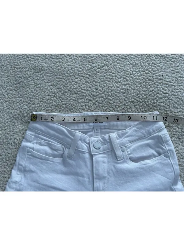 Paige Low Rise Verdugo Crop w/Raw Hem Stretch Jeans Artica White Size 24 - Image 6