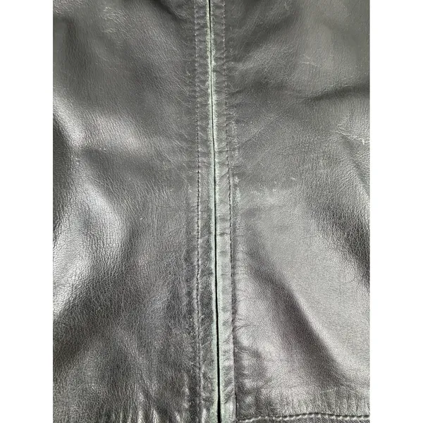 Style & Co Womens Black Genuine Leather Full Zip Jacket Size L WPL 8046 - Image 7
