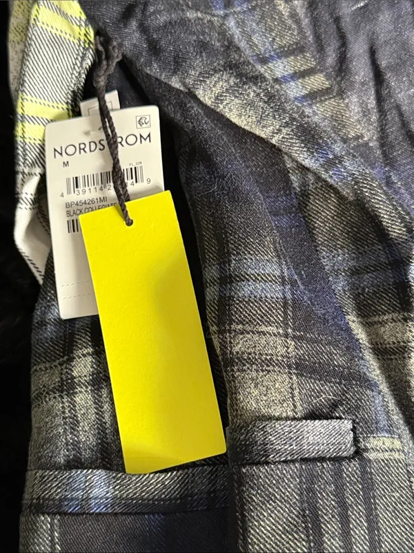 BP + Wildfang Plaid One Button Blazer Blue Size M - Image 8