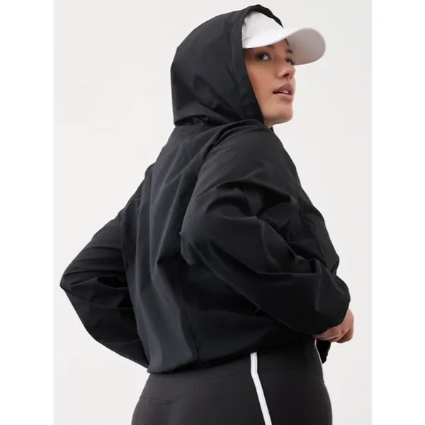 Athleta L Midday Cropped Hoodie Black Large - Image 6