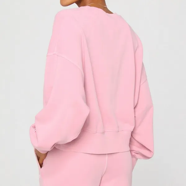 Fabletics Year Round Terry Crewneck Sweatshirt in Soft Pink Size XL NWT - Image 3
