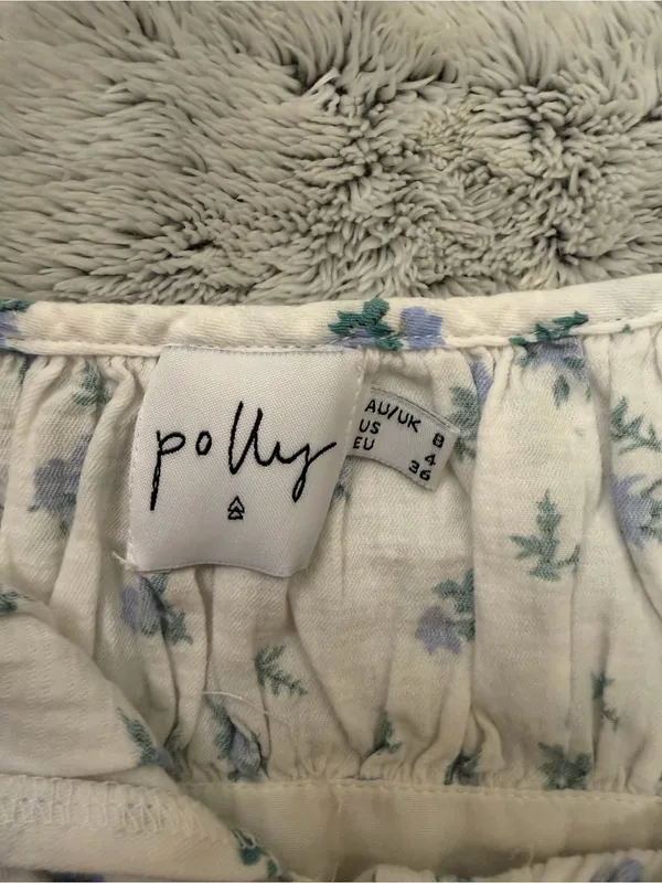 Oh Polly White Cropped Floral Button-Front Camisole - Image 2