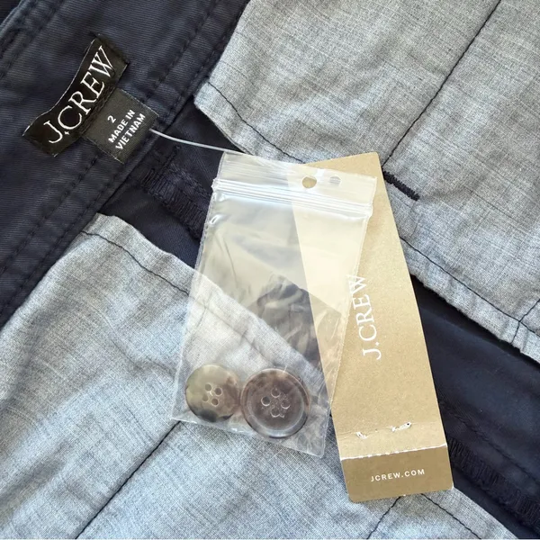 J. Crew Pleated Button Front Pants in Chino Navy Blue Size 2 NWT - Image 10