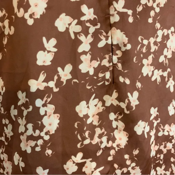 The Limited Brown And Pink Floral Print Satin 3/4 Sleeve Tunic (S) - Image 8