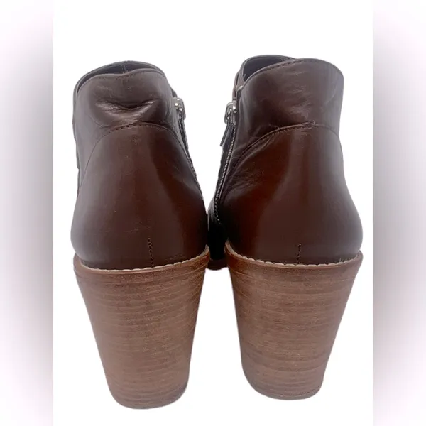 Loeffler Randall Eva Leather Ankle Boots Brown Block‎ Heel Size 10.5 - Image 6