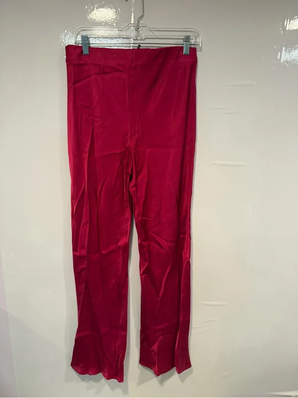 Anthropologie‎ the Tilda Satin Wide-Leg Hot Pink Pants - Image 3