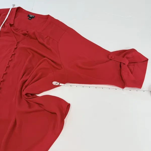 Torrid Harper Red Floral Georgette 3/4 Sleeve‎ Pullover Blouse Size 3X - Image 12