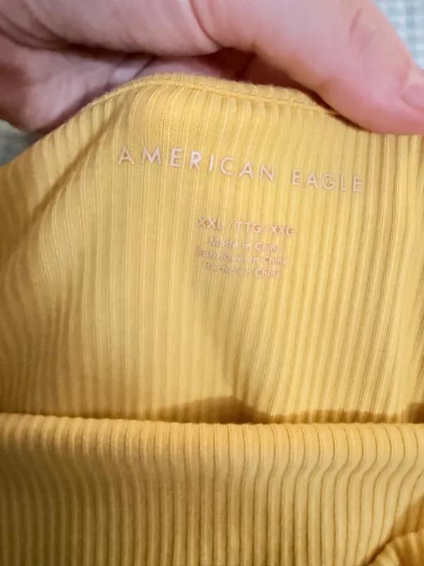 American eagle ribbed halter top yellow XXL - Image 2