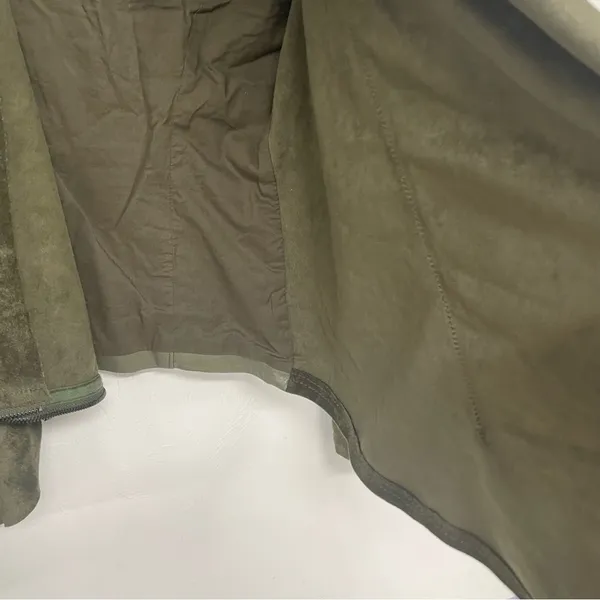 Blank NYC Olive Green Faux Suede & Leather Moto Jacket Womens M Fall Casual - Image 5