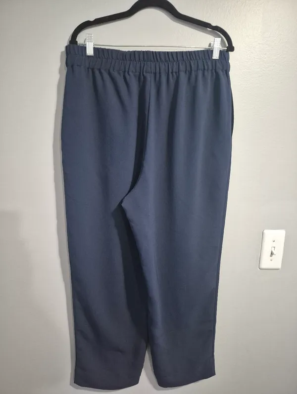Madewell Huston navy blue professional Pull-On Crop Pants Womens Size Large - Image 2