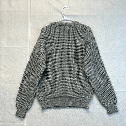 LOFT & BROWNSTONE Sweater Women's L Chunky Gray Crew Neck Pullover Knit‎ Wool - Image 9