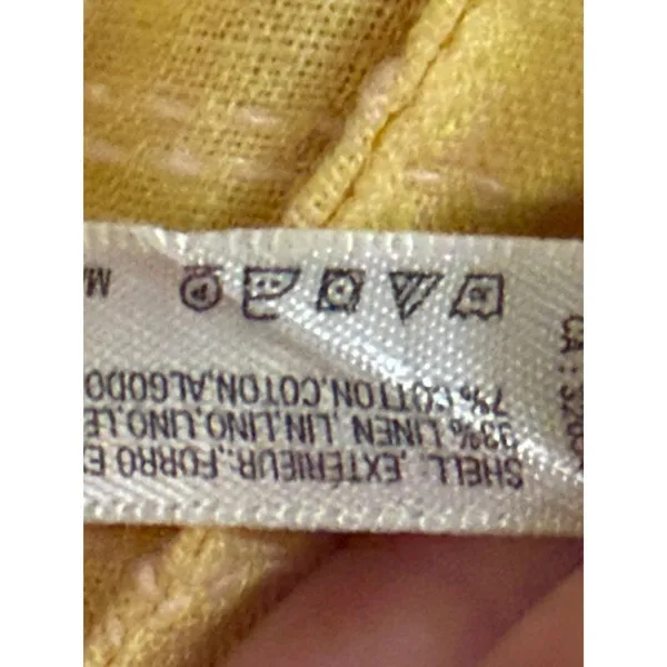 Maeve Anthropologie Yellow Linen Sleeveless Button‎ Down Stripe Top Size 10 - Image 4