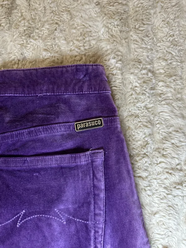 Vintage Parasuco Jeans Extreme Fit purple velvet flared bootcut pants Size 29 - Image 6