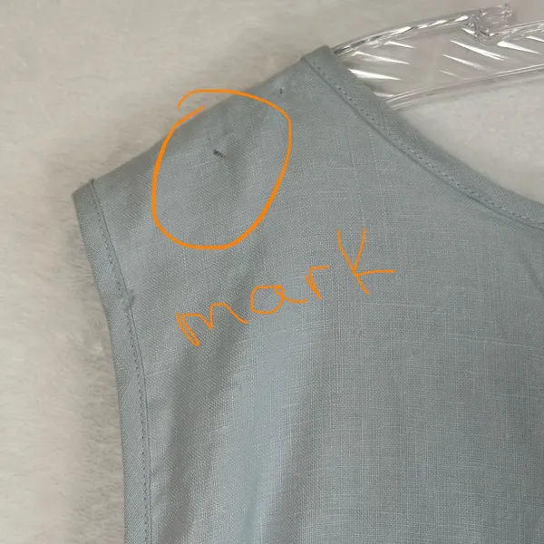 CB Studios by Casey B Light Blue Sleeveless Linen Shell Top Size XL - Image 3