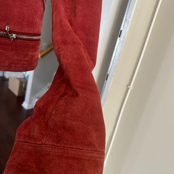 Vero Moda Used Red suede leather jacket - Image 6
