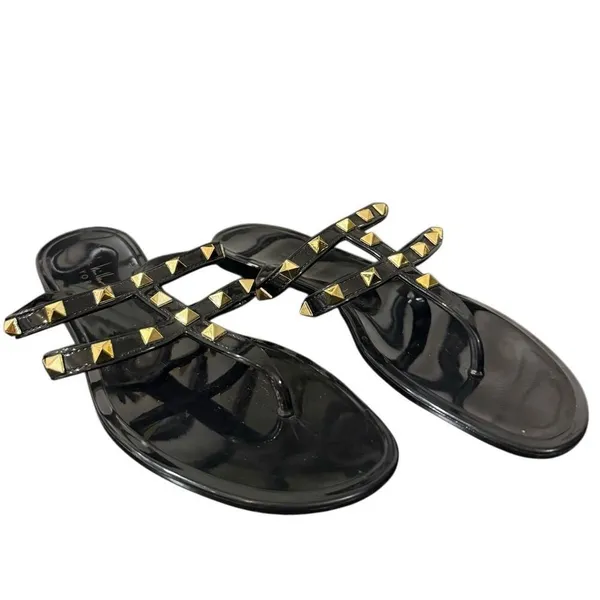 Nicole Miller black jelly studded sandals size 6 - Image 7