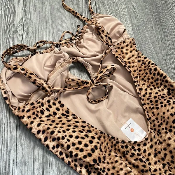 Shade and Shore Leopard Print One Piece Swimsuit - Image 4