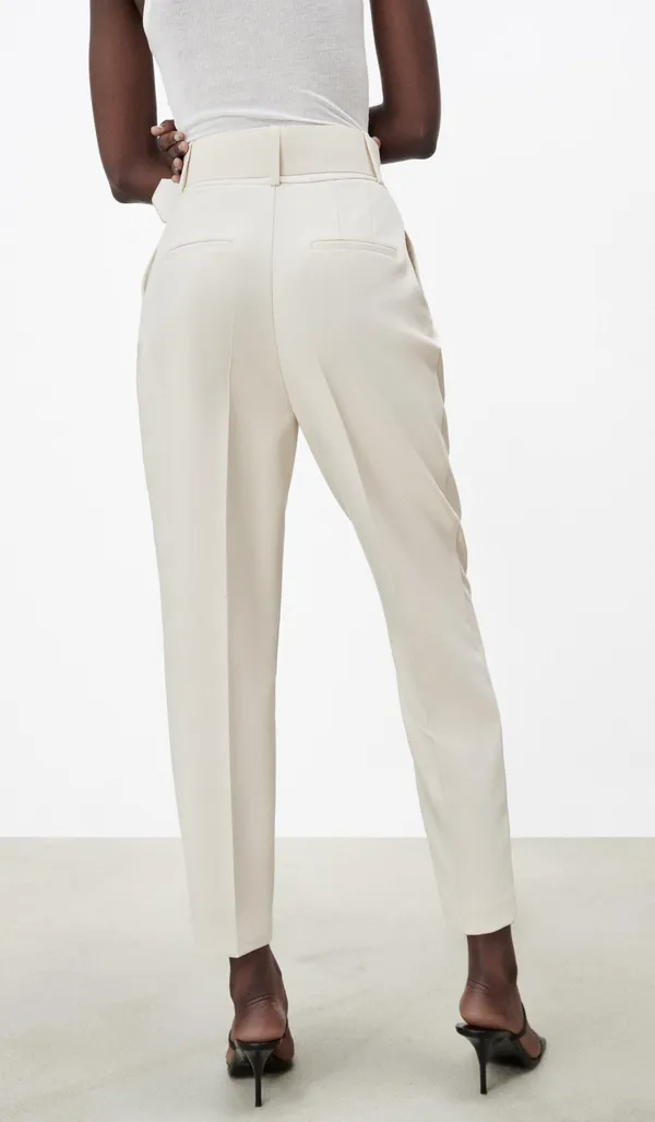 ZARA ecru high waisted belted fabric pants blogger favorite - Image 12