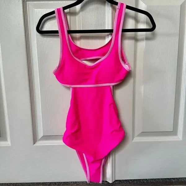 Shein pink one peice cut out bathing suit - Image 12