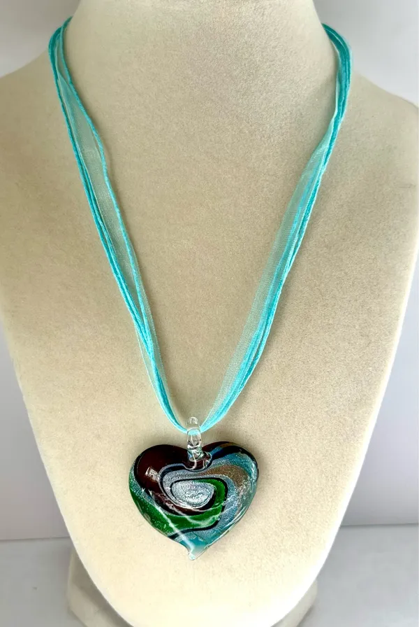 Murano Heart Shaped Necklace Multiple - Image 2