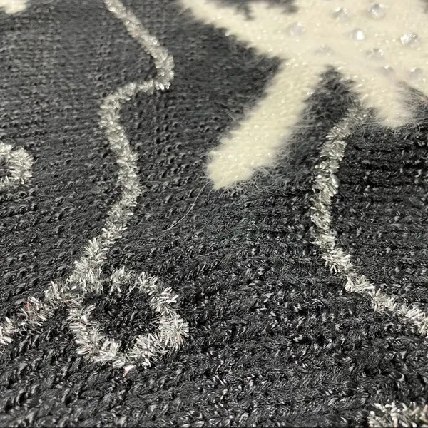 Vintage Beaded Wool Blend Sweater Black - Image 5