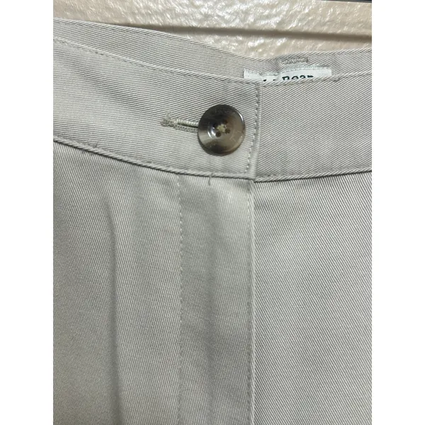 L.L.Bean Original Fit‎ Cotton Blend Pleated Pants Beige Women's Size 14 - Image 4