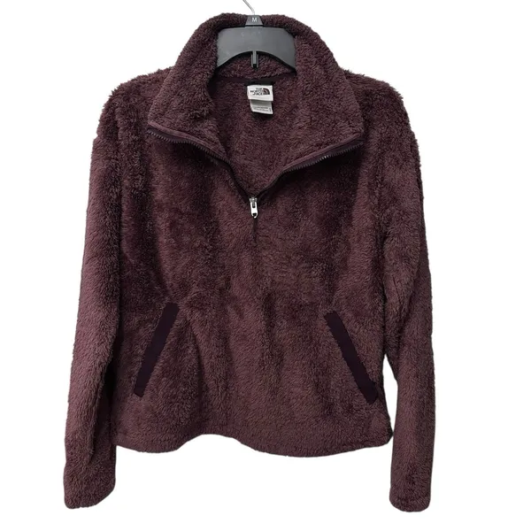 The North Face Jacket Womens Size Medium Brown Teddy Fleece 1/4‎ Zip Pullover - Image 2
