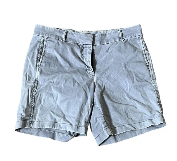 J.Crew Women's Chino Shorts Size 10 Light Gray Cotton Blend - Image 6