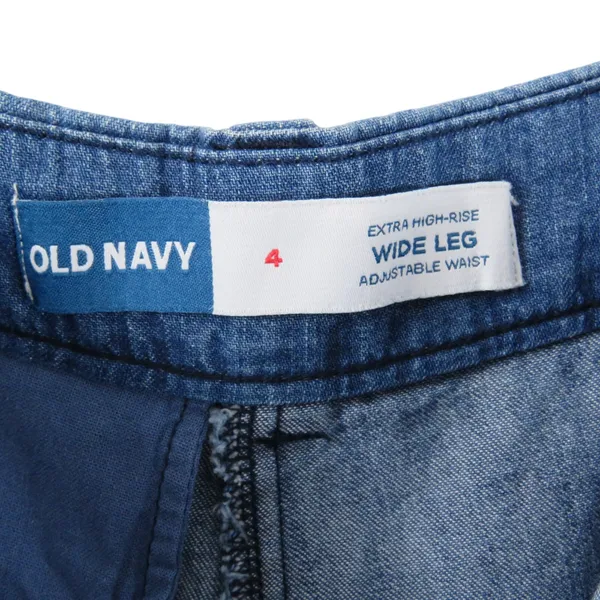Old Navy Extra High Rise Wide Leg Jeans Dark Wash Denim Trousers Size 4 - Image 4