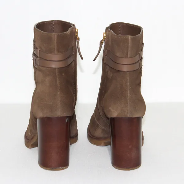 Tory Burch Leigh Lug Sole Booties In River Rock/ River Rock Size 8 - Image 5