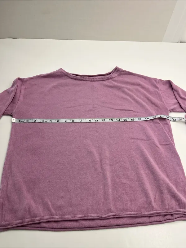 Pact 100% Organic Cotton Light Purple Pink‎ Pullover Sweater Womens Medium FLAW - Image 5