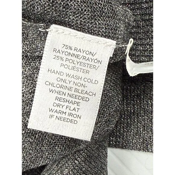 LOFT Gray Long Button Front Cardigan Sweater Classic Layering Essential L‎ - Image 7