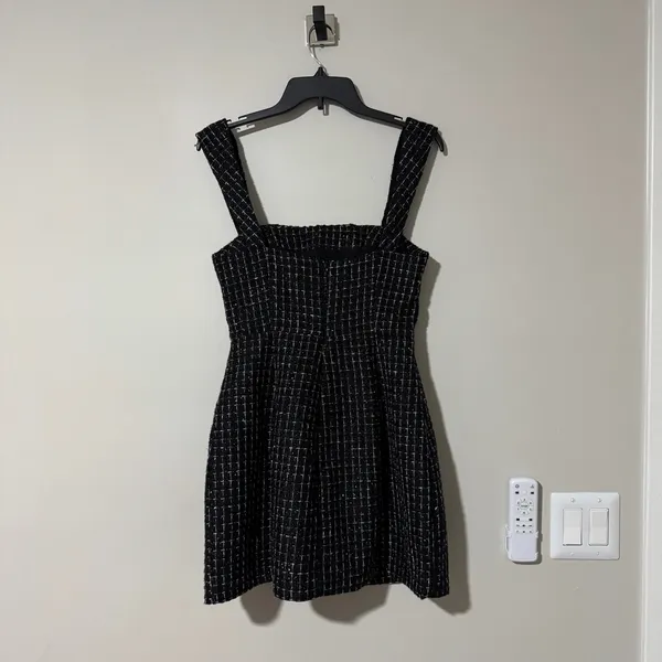 NWT ELLIATT Galadirel Check Tweed Minidress Black Size Small - Image 6