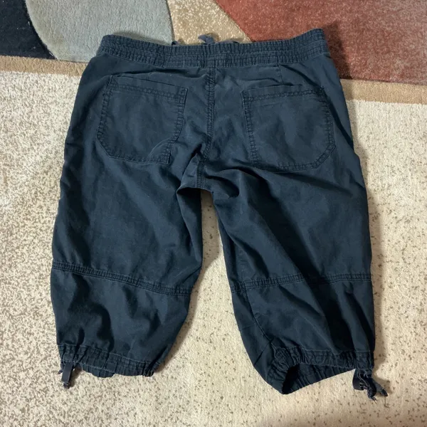 Ex Supplies Y2K Utility Cargo Capri Pants Womens 8 Black Gorpcore Cotton - Image 8