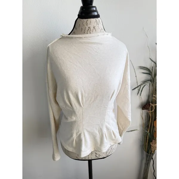 Pilcro Anthropologie Womens Cream Heathered‎ Corset Waist Top OB1581050 Size M - Image 3