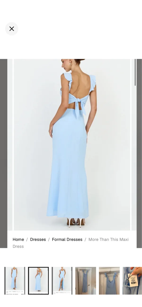 New Showpo Ligjr Blue Maxi Thigh Slit Dress - Image 2