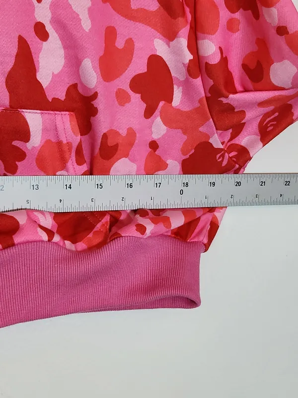 Meysi Kim Pink Camouflage Cropped Hoodie Jacket Size Large - Image 7