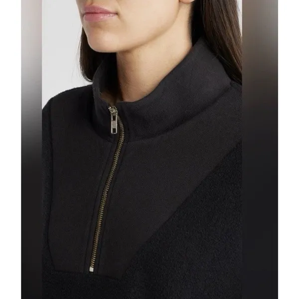 The Great The Slouch Trail Half Zip Pullover Sweatshirt in Black |Sz 1 (S) - Image 2