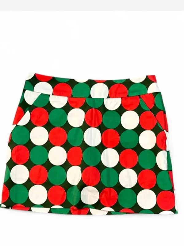 Loudmouth Golf Skirt Red, White, and Green Polka Dot Mini Skirt Sz 2 NWOT - Image 5