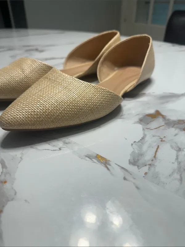 a new day Beige woven Pointed-Toe Ballet Flats. - Image 6