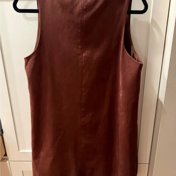 Zara Brown Suede Shift Mini Dress - Image 6