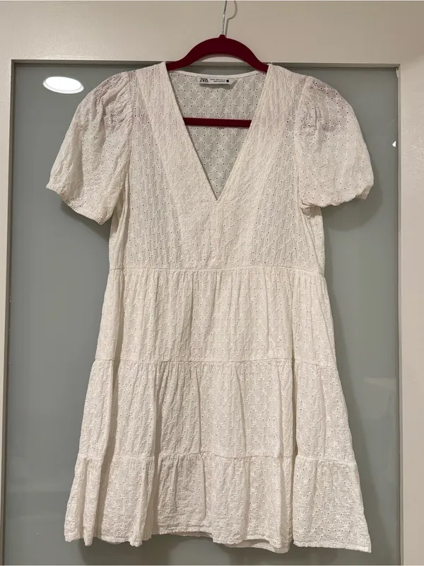 White Eyelet Zara Mini Dress - Image 2