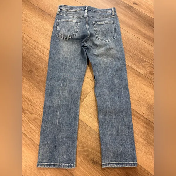 MOTHER Women's Straight Blue Jeans - Image 2