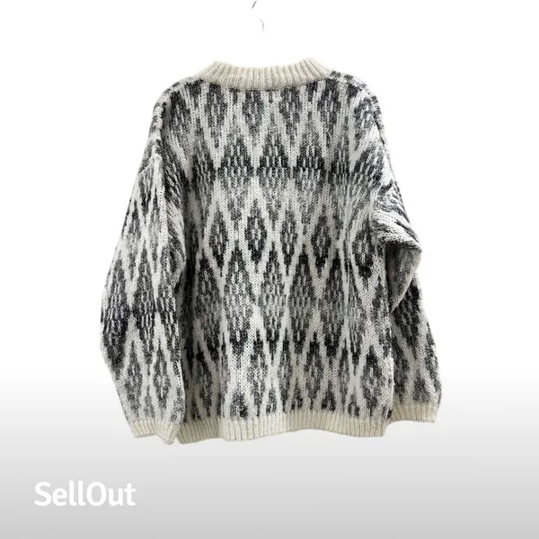 Vintage E.V.E. LTD. Unisex Geometric Pullover Sweater Black Size S - Image 2