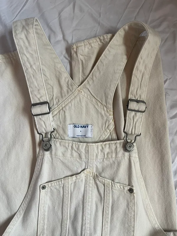 Old Navy Cream Overalls - Image 9